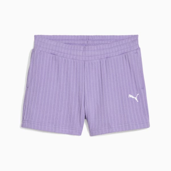 WARDROBE ESSENTIALS Women's 4" Pointelle Shorts, Lavender Alert, extralarge